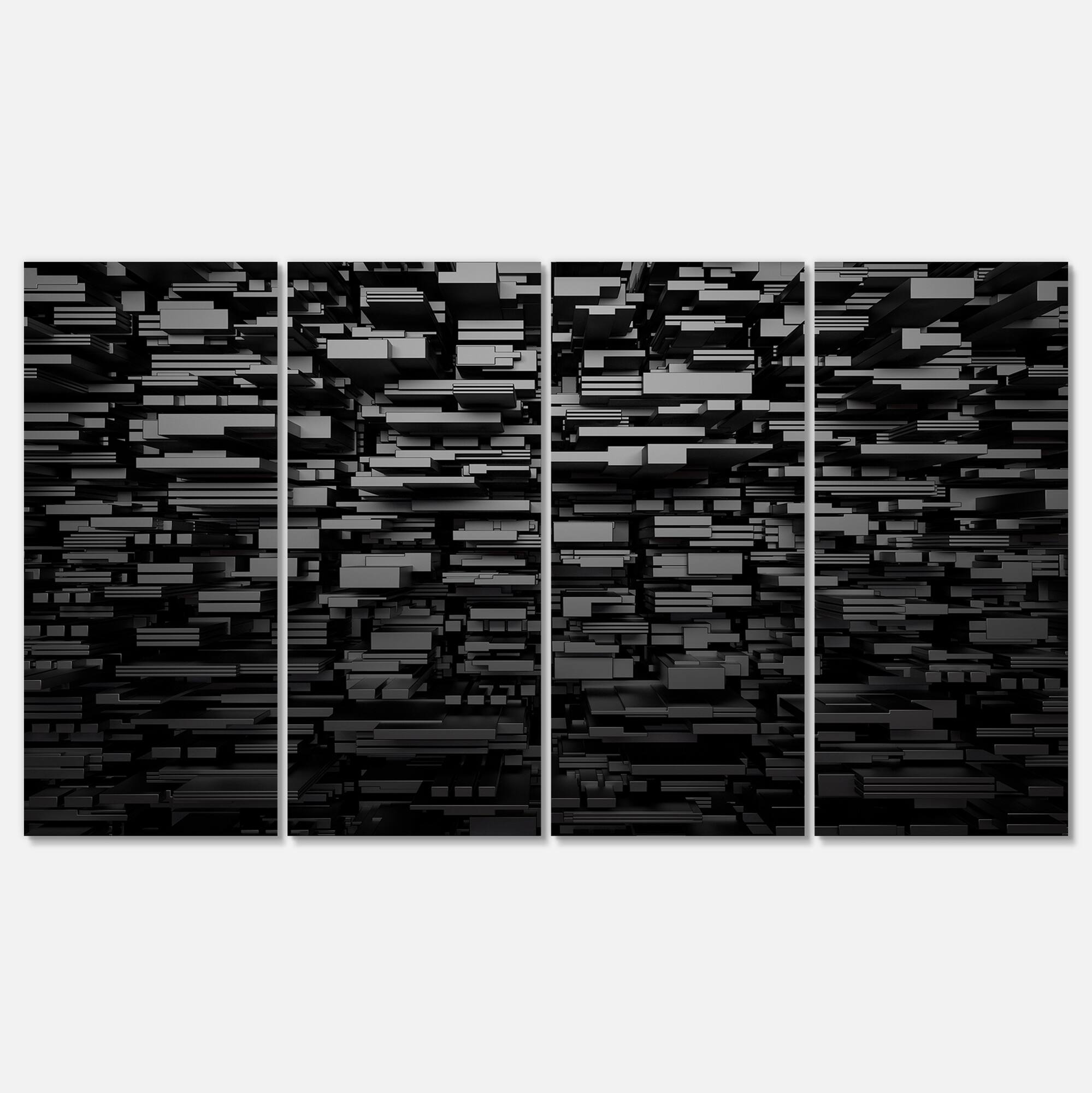 Designart - Black 3D Geometric Background